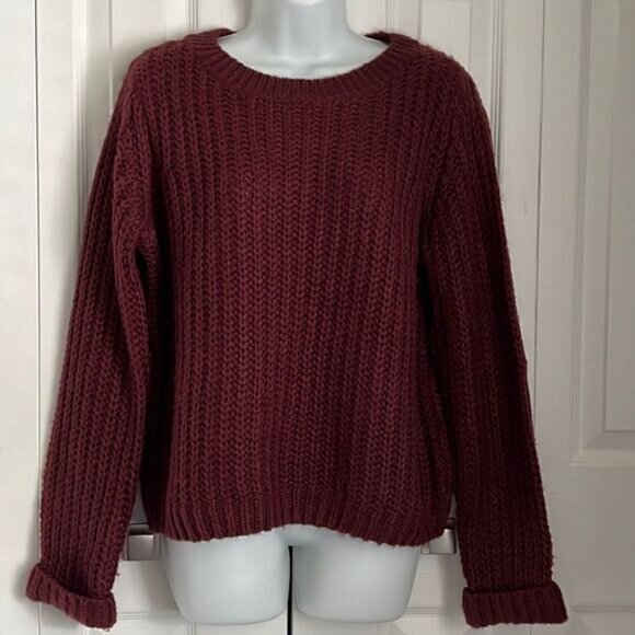 Noisy may Sweaters - Noisy May Burgundy Crew Neck Sweater Size M